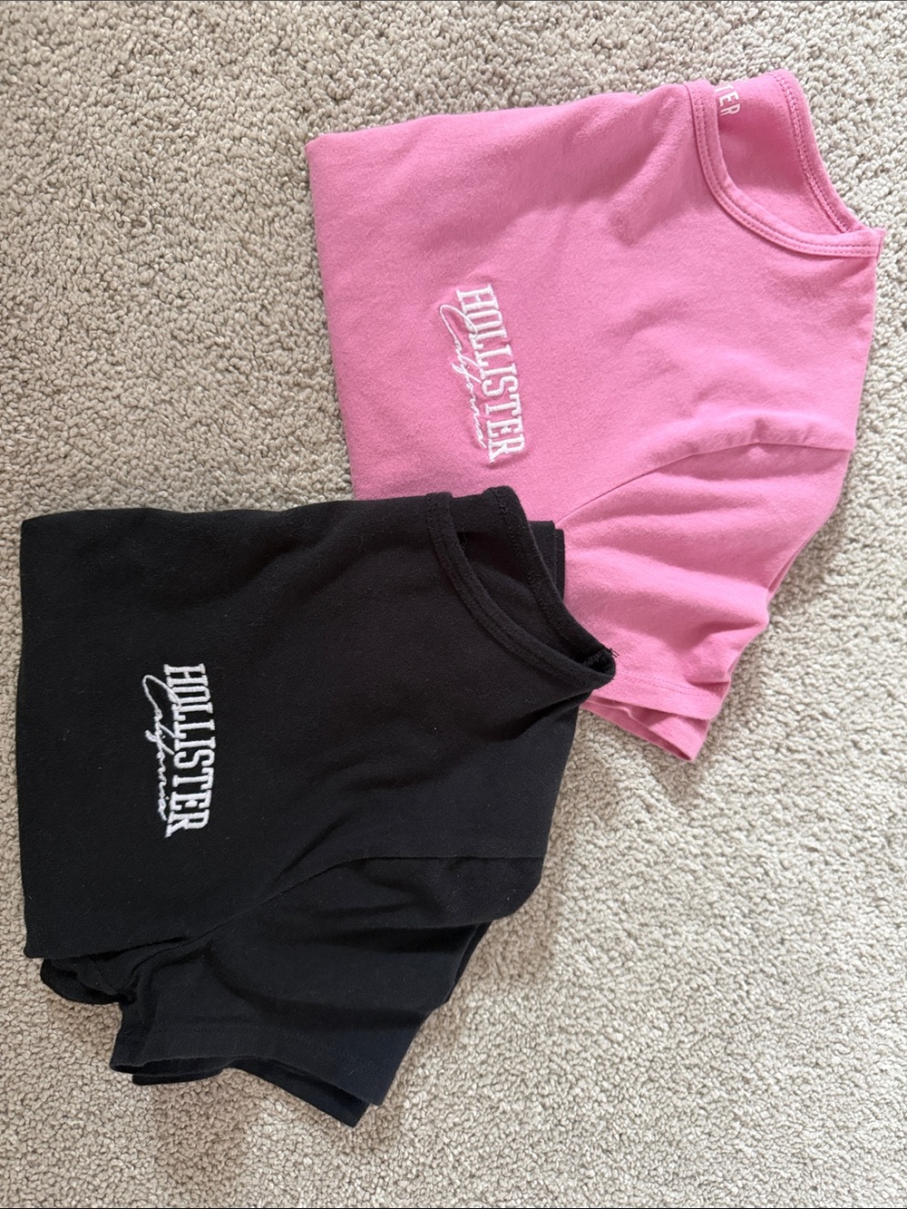 Hollister Pink and Black Crewneck Logo Tee BOGO